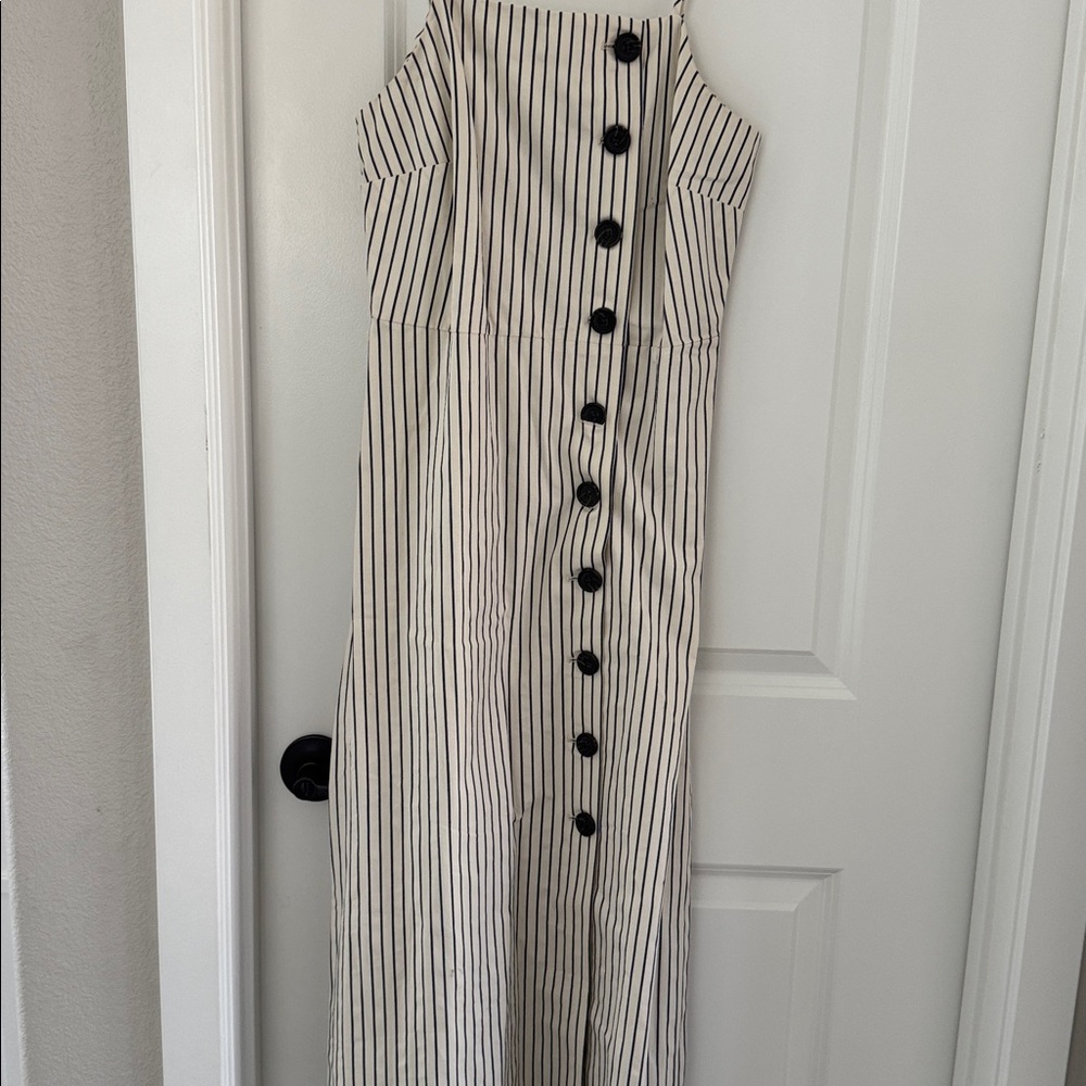 Striped Sleeveless Button-Down Dress